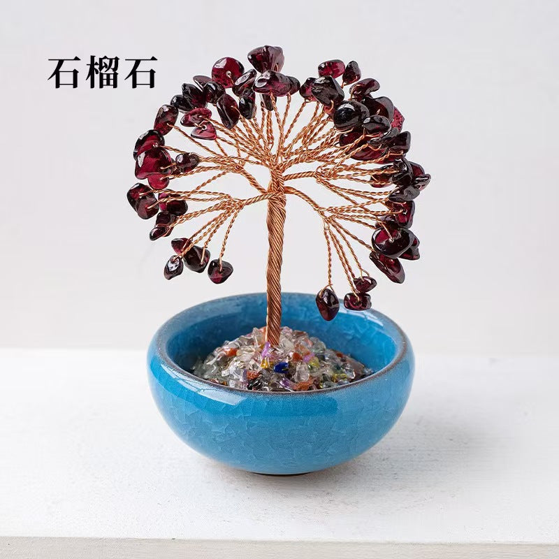 Garnet Gemstone Tree | Handmade Healing Crystal Tree for Grounding & Vitality