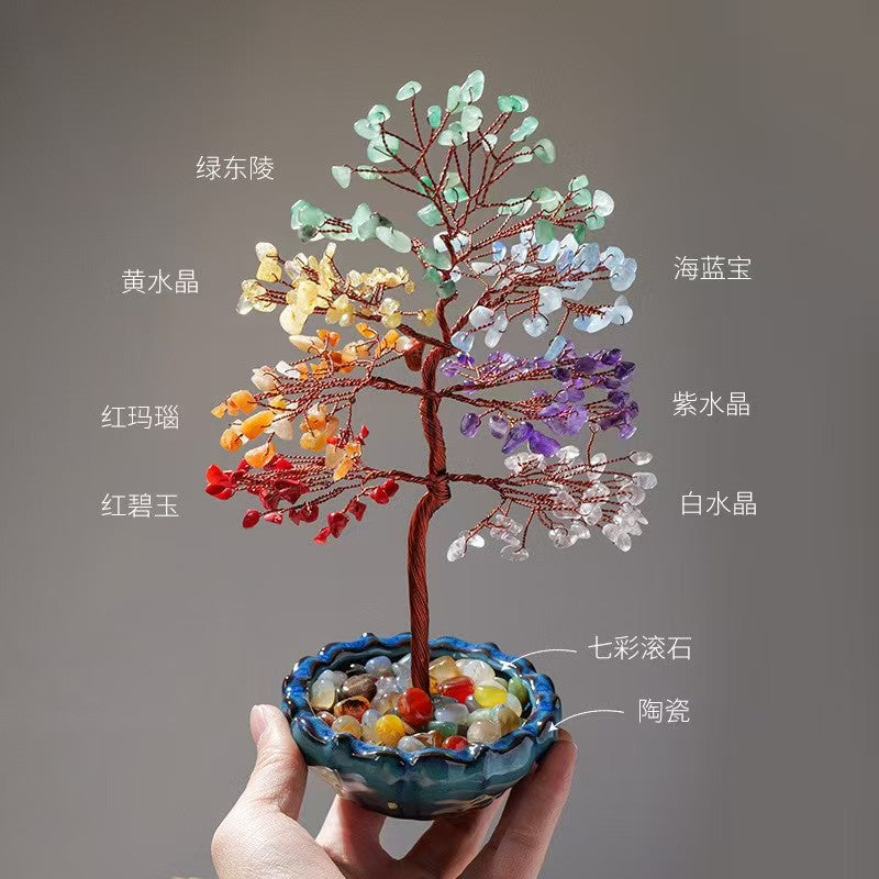 Seven Chakra Healing Crystal Tree | Handmade Chakra Balancing Tree for Meditation