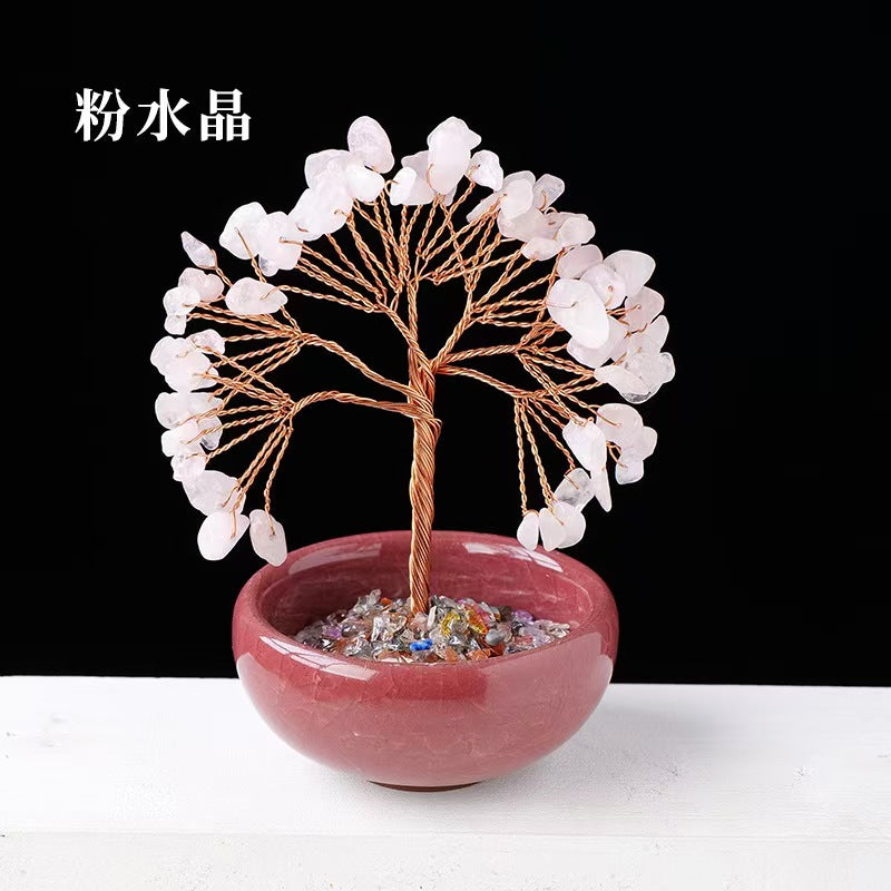 Rose Quartz Gemstone Tree | Handmade Crystal Tree for Love & Emotional Healing