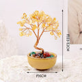 Natural Mini Citrine Crystal Money Tree | Small Feng Shui Wealth Tree for Desk