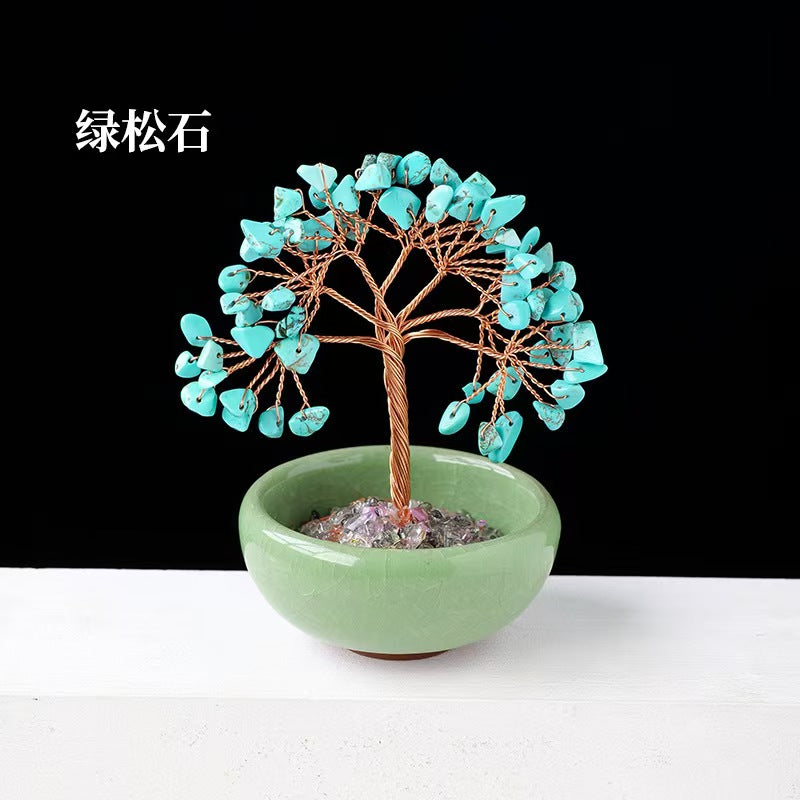 Turquoise Gemstone Tree | Handmade Crystal Tree for Calm & Communication